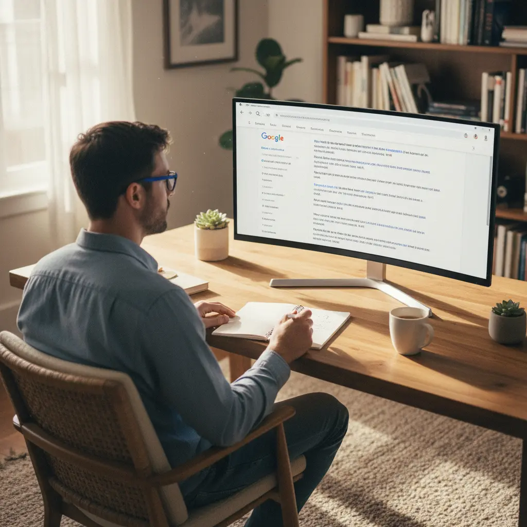 User successfully conducting focused research without AI distractions