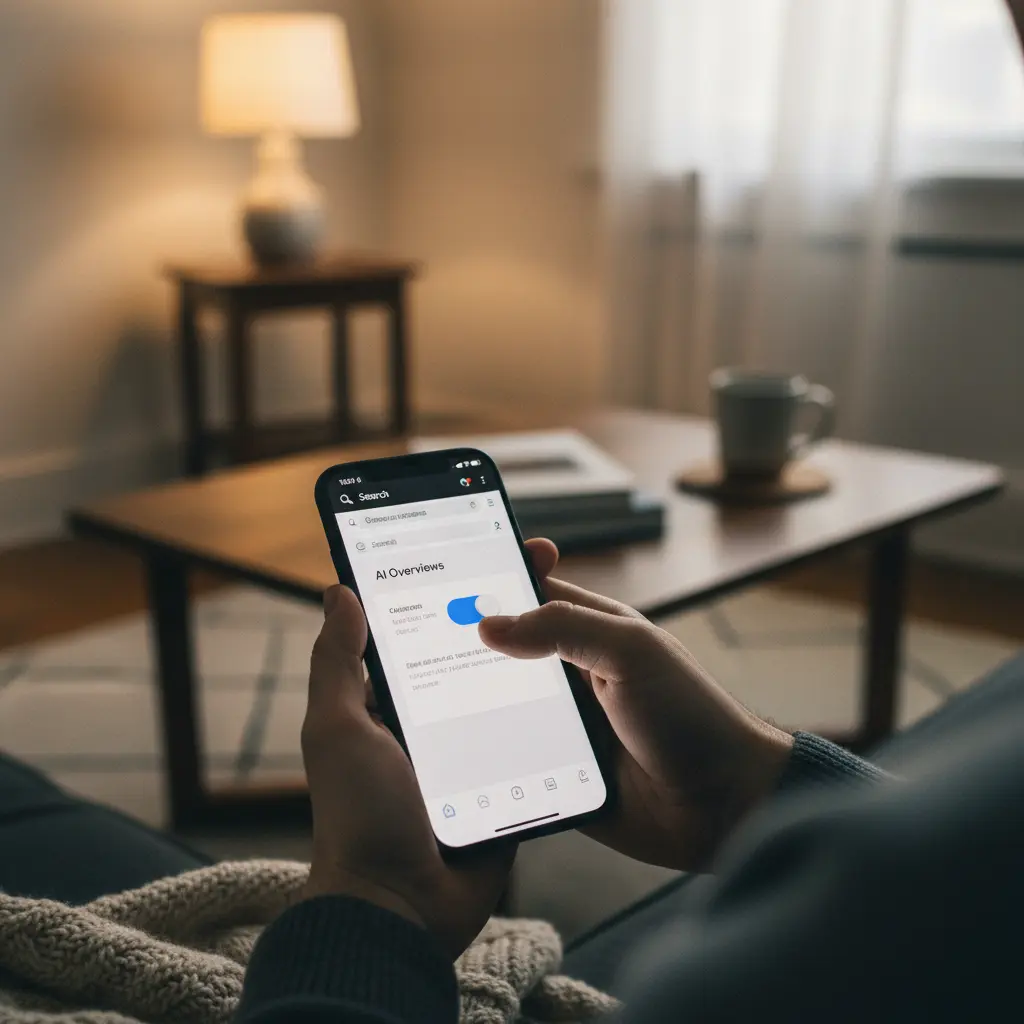 Google search results page with a prominent AI Overview at the top, pushing organic results down.