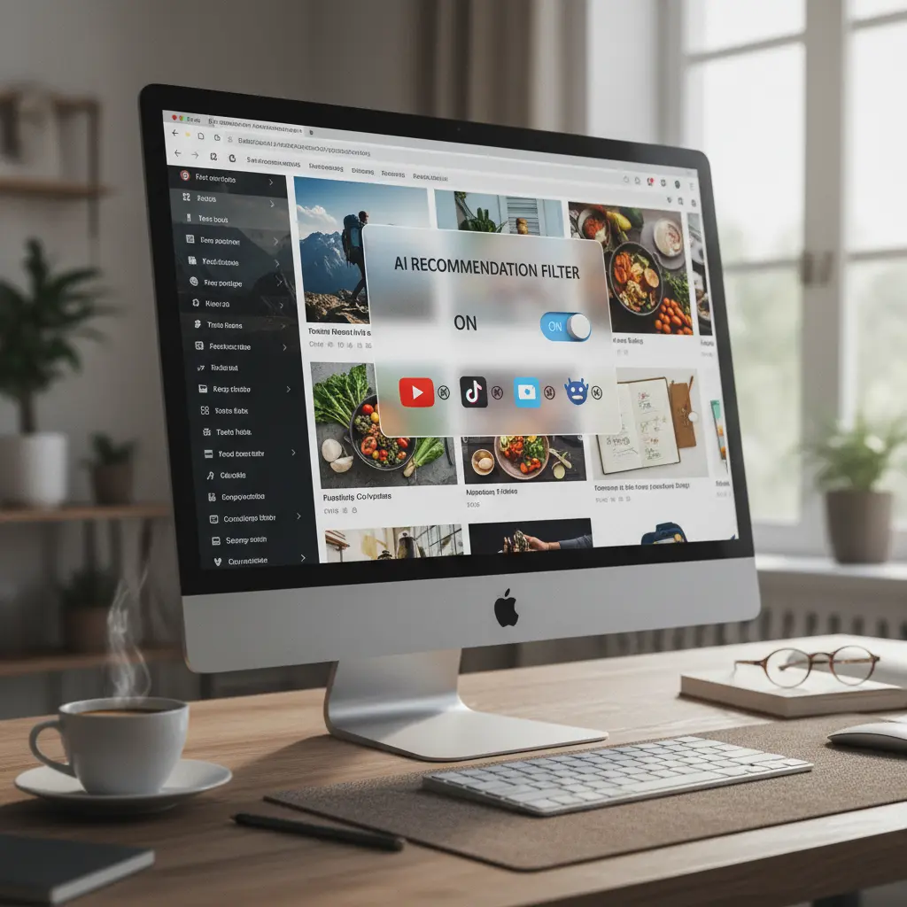 Browser extension filtering AI recommendations across different platforms