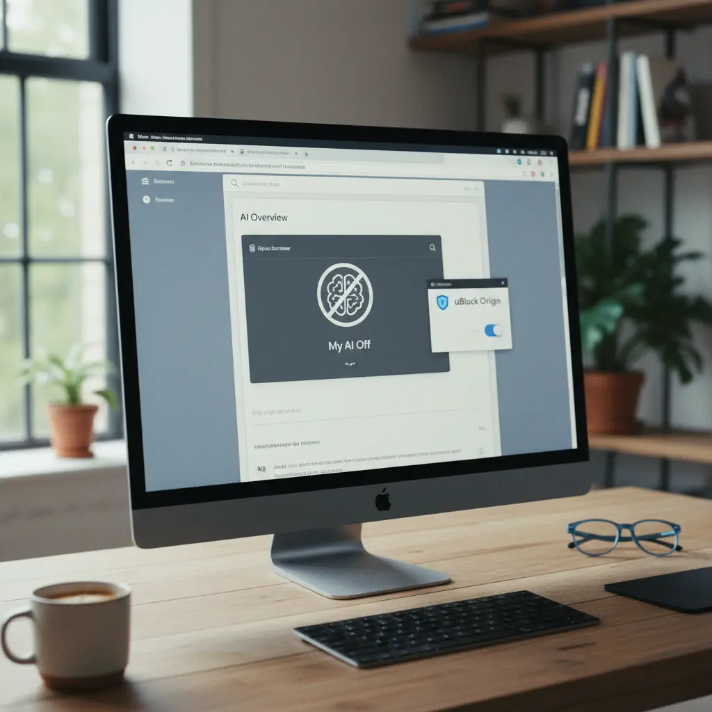 Screenshot of AI overview being blocked by My AI Off